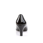 Klassische Damen Pumps mit 7,5 cm Blockabsatz in schwarz Lack von Pleaser Pink Label.