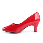 Klassische Damen Pumps mit 7,5 cm Blockabsatz in rot Lack von Pleaser Pink Label.