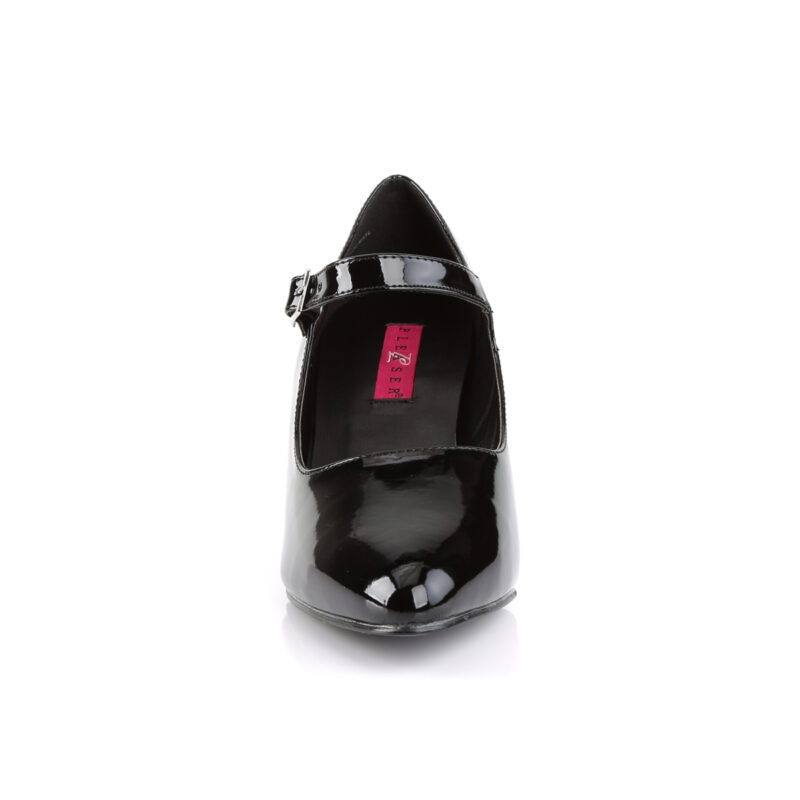 DIVINE-440 D´Orsay Mary Jane Lack Pumps schwarz mit 7,5 cm Blockabsatz von Pleaser Pink Label.