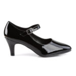 DIVINE-440 D´Orsay Mary Jane Lack Pumps schwarz mit 7,5 cm Blockabsatz von Pleaser Pink Label.