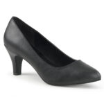 Klassische Damen Pumps mit 7,5 cm Blockabsatz in schwarz Kunstleder von Pleaser Pink Label.