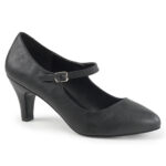 DIVINE-440 D´Orsay Mary Jane Pumps schwarz Kunstleder mit 7,5 cm Blockabsatz von Pleaser Pink Label.