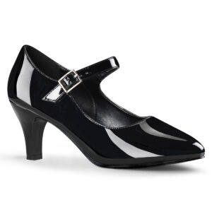 DIVINE-440 D´Orsay Mary Jane Lack Pumps schwarz mit 7,5 cm Blockabsatz von Pleaser Pink Label.