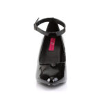 Dream-431 Klassische Pumps mit breitem Fesselriemchen, schwarz Lack mit 10 cm Absatz von Pleaser.