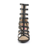 DREAM-438 Riemchenstiefelette schwarz PU Kunstleder mit 10 cm Absatz von Pleaser USA.