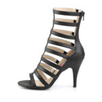 DREAM-438 Riemchenstiefelette schwarz PU Kunstleder mit 10 cm Absatz von Pleaser USA.