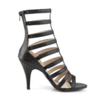 DREAM-438 Riemchenstiefelette schwarz PU Kunstleder mit 10 cm Absatz von Pleaser USA.