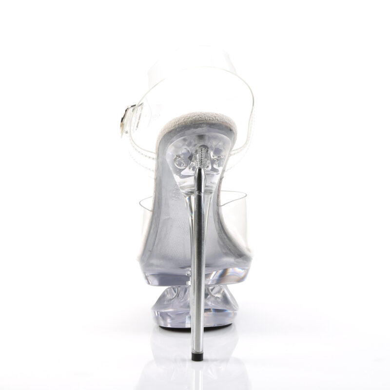 Eclipse-608 durchsichtige High Heels Sandalette mit Plateau im Cut-out-Design, 16,5 cm Absatz, 4,5 cm Plateau von Pleaser USA.