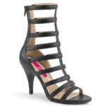 DREAM-438 Riemchenstiefelette schwarz PU Kunstleder mit 10 cm Absatz von Pleaser USA.