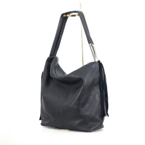 Schwarze Ledertasche aus Kalbsleder