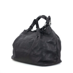 Grosse schwarze Ledertasche aus Kalbsleder
