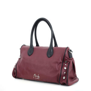 Bordeauxrote Handtasche aus Kalbsleder