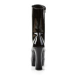 Plateau Stiefelette schwarz Lack mit Schnürung, 13 cm Blockabsatz und 4 cm Plateau von Pleaser USA.