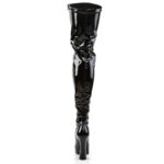 Overknee Plateau Stiefel schwarz Lack mit 13 cm Blockabsatz und 4 cm Plateau von Pleaser USA.