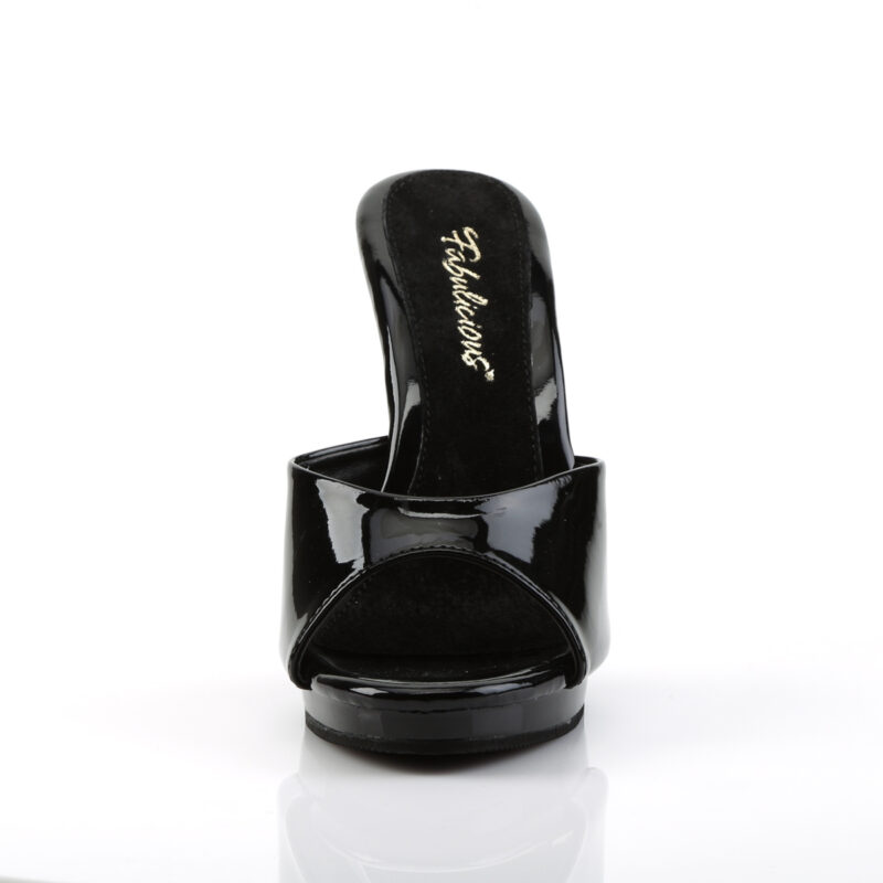 High Heel Pantolette in schwarz Lack mit Mini-Plateau Fabulicious by Pleaser, 11,5 cm Absatz, 1 cm Plateau.