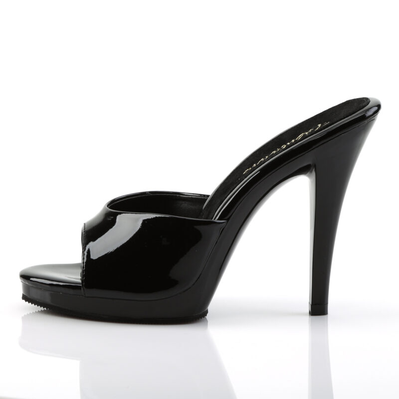 High Heel Pantolette in schwarz Lack mit Mini-Plateau Fabulicious by Pleaser, 11,5 cm Absatz, 1 cm Plateau.