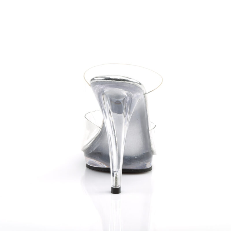 Durchsichtige 2 Band High Heel Pantolette mit Mini-Plateau Fabulicious by Pleaser, 11,5 cm Absatz, 1 cm Plateau.