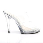 Durchsichtige 2 Band High Heel Pantolette mit Mini-Plateau Fabulicious by Pleaser, 11,5 cm Absatz, 1 cm Plateau.
