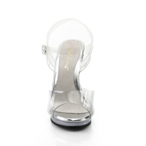 Durchsichtige High Heel Riemchen Sandalette mit Mini-Plateau Fabulicious by Pleaser, 11,5 cm Absatz, 1 cm Plateau.