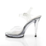 Durchsichtige High Heel Riemchen Sandalette mit Mini-Plateau Fabulicious by Pleaser, 11,5 cm Absatz, 1 cm Plateau.