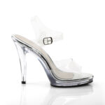 Durchsichtige High Heel Riemchen Sandalette mit Mini-Plateau Fabulicious by Pleaser, 11,5 cm Absatz, 1 cm Plateau.