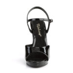 High Heel Riemchen Sandalette schwarz Lack mit Mini-Plateau Fabulicious by Pleaser, 11,5 cm Absatz, 1 cm Plateau.
