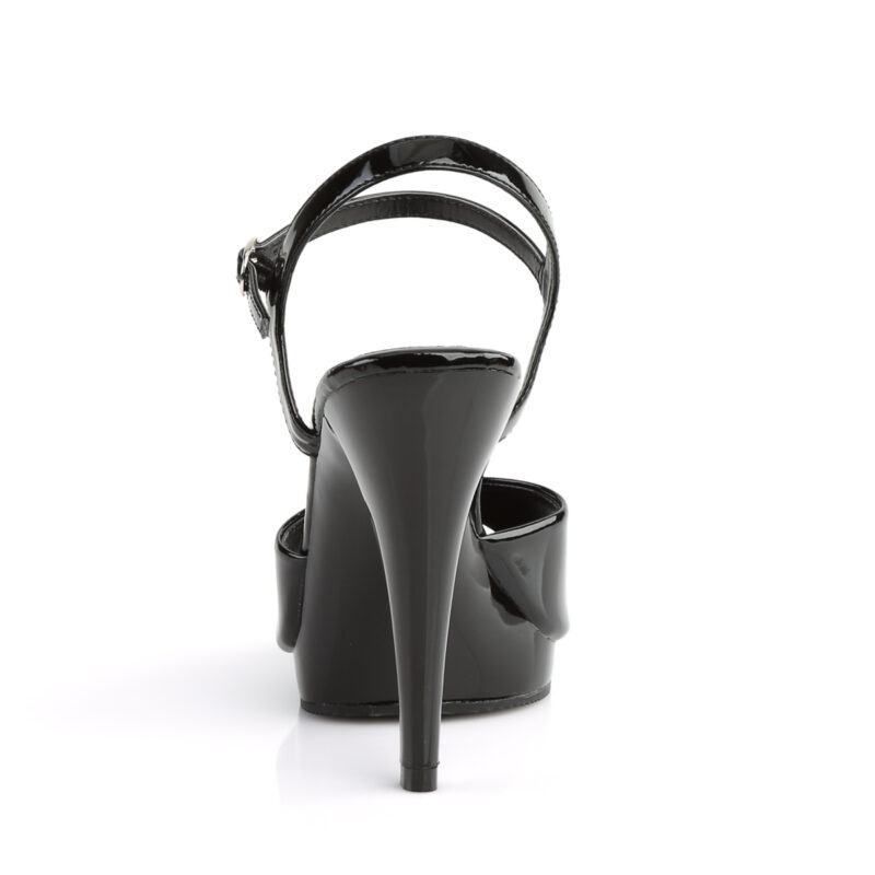 High Heel Riemchen Sandalette schwarz Lack mit Mini-Plateau Fabulicious by Pleaser, 11,5 cm Absatz, 1 cm Plateau.