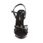 High Heel Riemchen Sandalette schwarz Lack mit Mini-Plateau Fabulicious by Pleaser, 11,5 cm Absatz, 1 cm Plateau.