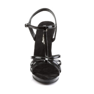 High Heel Riemchen Sandalette schwarz Lack mit Mini-Plateau Fabulicious by Pleaser, 11,5 cm Absatz, 1 cm Plateau.