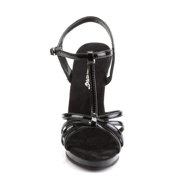 High Heel Riemchen Sandalette schwarz Lack mit Mini-Plateau Fabulicious by Pleaser, 11,5 cm Absatz, 1 cm Plateau.