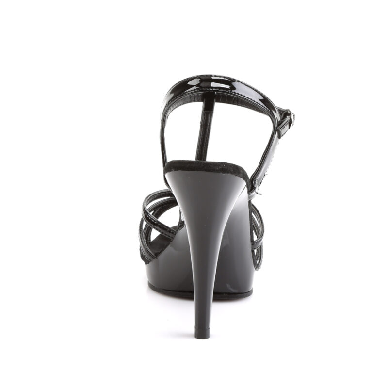 High Heel Riemchen Sandalette schwarz Lack mit Mini-Plateau Fabulicious by Pleaser, 11,5 cm Absatz, 1 cm Plateau.
