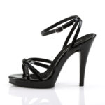 High Heel Riemchen Sandalette schwarz Lack mit Mini-Plateau Fabulicious by Pleaser, 11,5 cm Absatz, 1 cm Plateau.