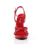 High Heel Riemchen Sandalette rot Lack mit Mini-Plateau Fabulicious by Pleaser, 11,5 cm Absatz, 1 cm Plateau.