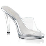 Durchsichtige High Heel Pantolette mit Mini-Plateau Fabulicious by Pleaser, 11,5 cm Absatz, 1 cm Plateau.