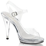 Durchsichtige High Heel Riemchen Sandalette mit Mini-Plateau Fabulicious by Pleaser, 11,5 cm Absatz, 1 cm Plateau.