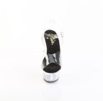 KISS-208 Durchsichtige High Heels Riemchen Sandalette mit Plateau von Pleaser USA, 15 cm Absatz, 4,5 cm Plateau.