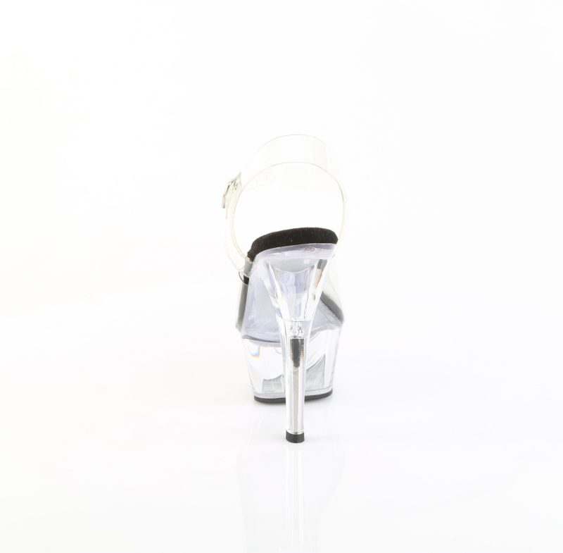 High Heels Riemchen Sandalette mit klarem Plateau.