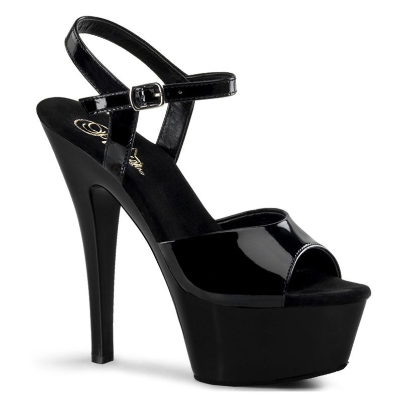 KISS-209 Riemchen Sandalette mit Plateau in schwarz Lack KISS-209 Riemchen Sandalette in schwarz Lack mit 4,5 cm Plateau und 15 cm High Heel Absatz.