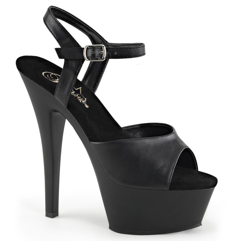 KISS-209 Riemchen Sandalette mit Plateau in schwarz Kunstleder KISS-209 Riemchen Sandalette in schwarz Kunstleder mit 4,5 cm Plateau und 15 cm High Heel Absatz.