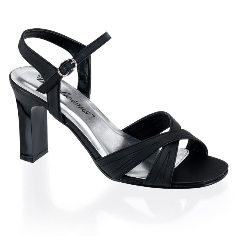 ROMANCE-313 Sandalette mit 8 cm Blockabsatz und Fesselriemchen. ROMANCE-313 Sandalette mit 8 cm Blockabsatz und Fesselriemchen.