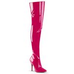 Pleaser Seduce-3010 Overknee Stiefel in hot pink Lack mit 12,5 cm Stiletto-Absatz.